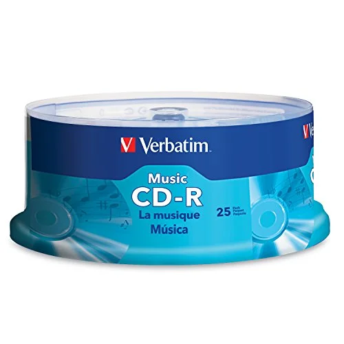 Verbatim Music CD-R 40X 80 Minute 700 MB Blank Recordable Audio Discs 25pk Spindle