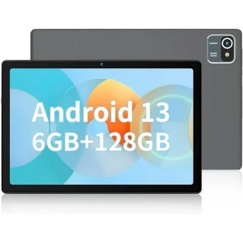 AEEZO 10 Inch Android 13 Tablet, 6GB RAM, 64GB ROM, Dual Camera, 5000mAh, Grey