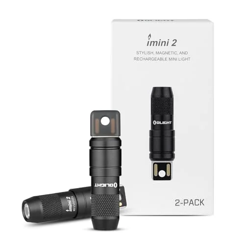 2x OLIGHT IMINI 2 EDC Rechargeable Keychain Flashlight, 50 Lumens, Compact Mini LED Keyring Lights
