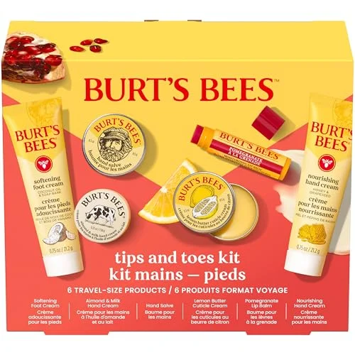 Burt's Bees Christmas Gifts - Tips and Toes Kit, 6 Travel Size Products for Stocking Stuffers
