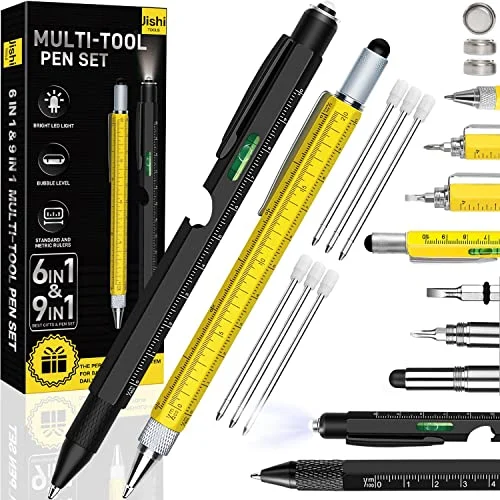 2pcs Multitool Pen Set - Birthday Gifts for Men, Dad, Boyfriend, Husband, Boss, Cool EDC Tools Gadgets