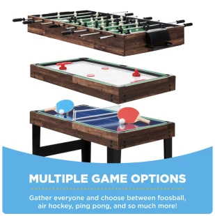 Best Choice Products 2x4ft 10-in-1 Combo Game Table Set w/ Hockey, Foosball, Pool, Shuffleboard, Ping Pong
