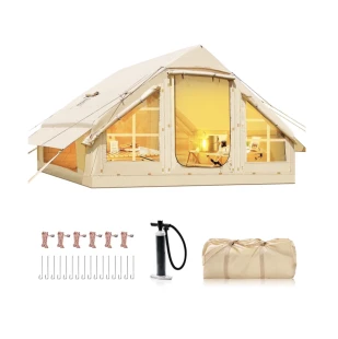 Lilypelle 4-6 Person Blow Up Inflatable Tent with Stove Jack