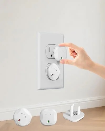 24 Pack TrusTot Outlet Covers Baby Proofing, Plug Covers for US 3-Prong, White