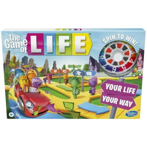 The Game of Life Family Board Game, Ages 8+, Includes Pegs in 6 Colors