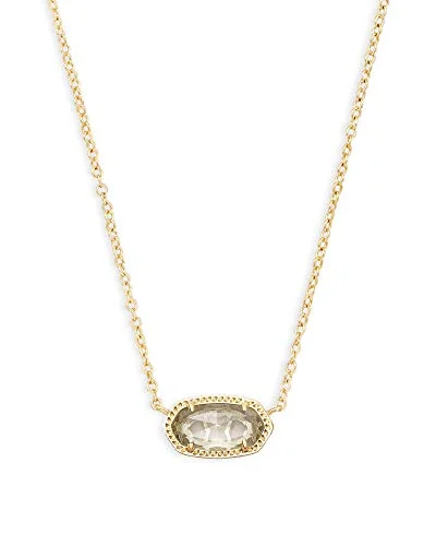 Kendra Scott Elisa Short Pendant Necklace for Women, 14K Gold-Plated, Crystal Clear Glass