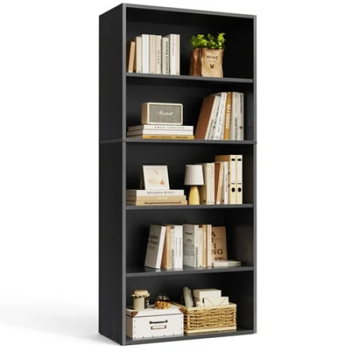 EDX 5 Tier Bookcase Storage, 53 Inch Tall Floor Standing Open Bookshelf for Home, Office, Living Room, Bedroom