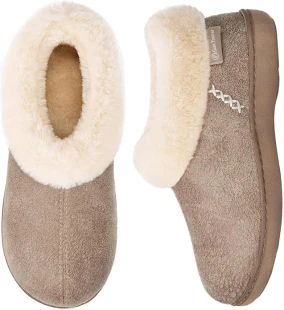 EverFoams Women's Microsuede Cozy Memory Foam Winter Slippers