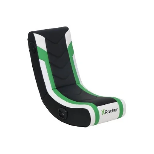 X Rocker Horizon RGB LED Audio Floor Rocker Gaming Chair Green/Black/White
