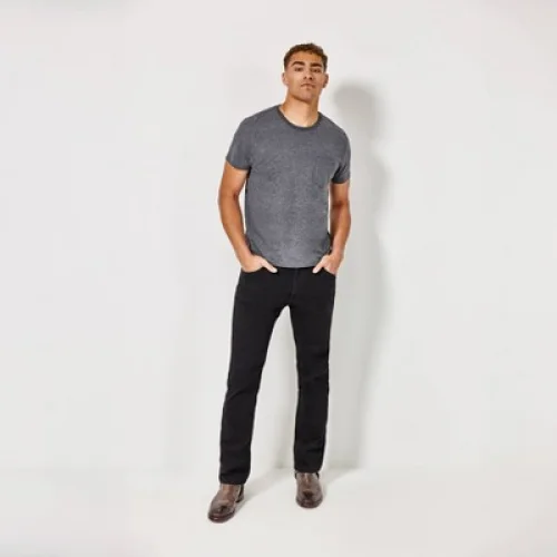 Wrangler Men's Straight Leg Jeans - Black Wash 34x32: Midweight Denim, Stretch, Mid Rise