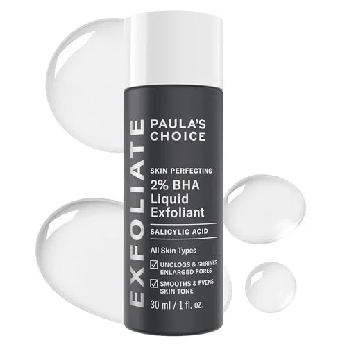 Paula's Choice Skin Perfecting 2% BHA Liquid Salicylic Acid Exfoliant, Gentle Facial Exfoliator for Blackheads, Large Pores, Wrinkles & Fine Lines, Travel Size, 1 Fluid Ounce