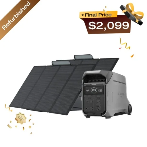 Refurbished EcoFlow DELTA Pro 3 4kWh Power Station + 2X400W Solar Panel Solar Kit