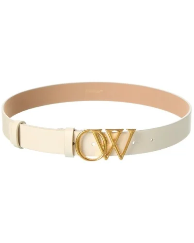 Off-White™ Ow Initials Leather Belt Women's White 75
