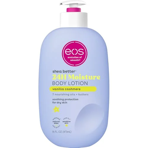 eos Shea Better Body Lotion Vanilla Cashmere, 16 fl oz, Lightweight & Non-Greasy Skin Care