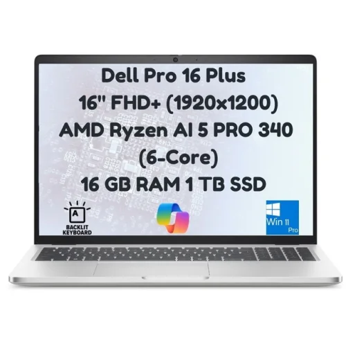 New Dell Pro 16 Plus PB16255 16" FHD+ Ryzen AI 5 PRO 340 16GB RAM 1TB SSD IR CAM