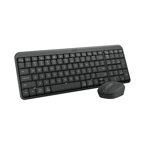 Logitech MK250 Bluetooth Wireless Mouse and Keyboard Combo: Fast & Easy Connectivity, Compact Wireless Keyboard, Ambidextrous Mouse, Durable Build - Windows/MacOS - Graphite