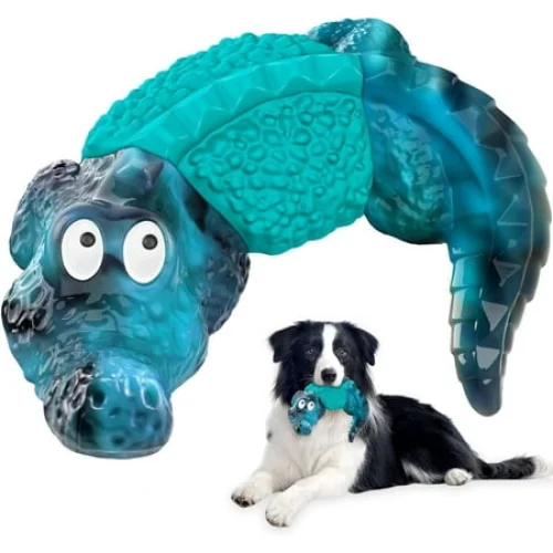 Pet Deluxe Dog Toys for Super Aggresive Chewers Indestructible Interactive Tough Dog Chew Crocodile Toy Heavy Duty Durable Toys Teeth Cleaning for Large Medium Dogs