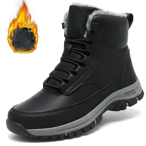 Ecetana Mens Winter Snow Boots Anti Slip Hiking Outdoor Trekking Shoes