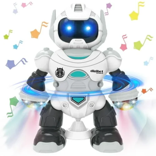 Lvelia Electronic Musical Walking Dancing Interactive Robot Toy with Lights & 360° Rotation