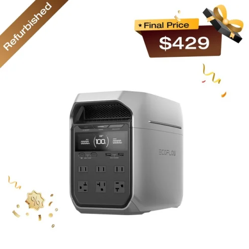 EcoFlow DELTA 3 Plus 1024Wh 1800W Portable Power Station LFP Battery Refurbished