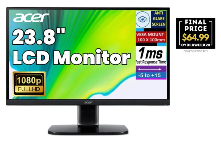 Acer 23.8" KB242YE Monitor LCD 100Hz 1920x1080 250Nit 1ms 100x100 Refurbished