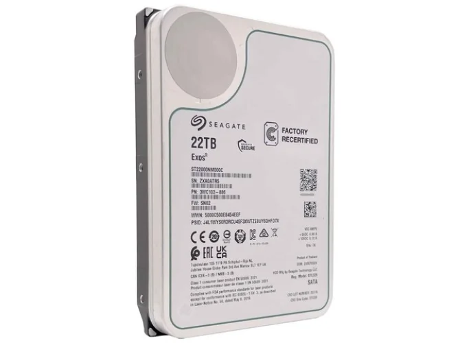 Seagate Exos ST22000NM000C 22TB CMR 7200RPM SATA6Gb/s 3.5" Enterprise Hard Drive