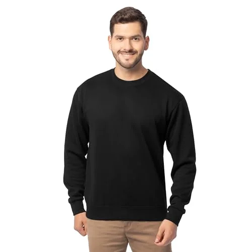 Fruit Of The Loom Men's Eversoft Fleece Crewneck Sweatshirt, Moisture Wicking, Sizes S-4X, Black, X-Large US