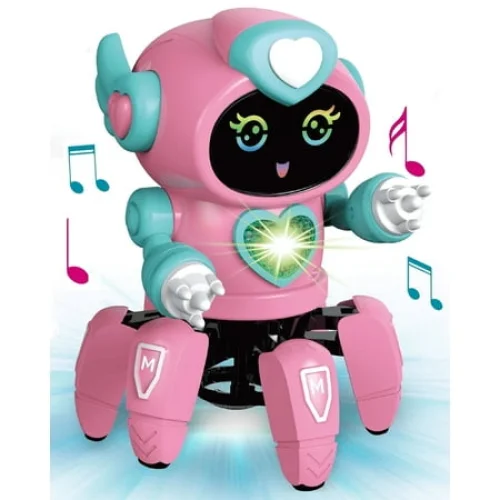Kivdit Robot Toys for Kids,Electronic Toys Walking Dancing Music Smart Robot with Flashing Lights,Gifts for Boys Girls,Ages 3 -8,Pink