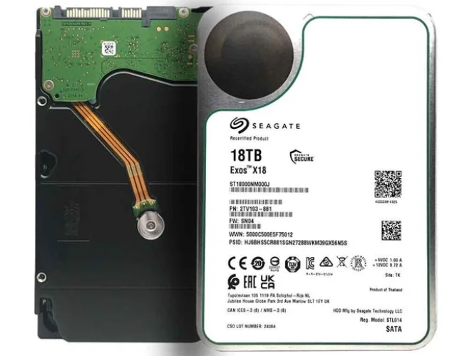 Seagate Exos X18 18TB 7200 SATA 6Gb/s 3.5" Enterprise Hard Drive - ST18000NM000J