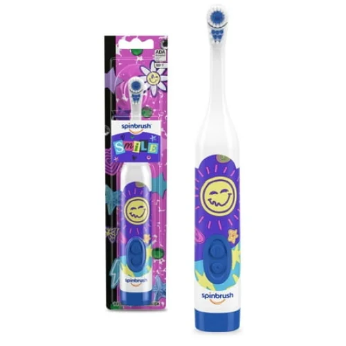 Spinbrush Smile Battery Powered Electric Toothbrush for Kids and Tweens