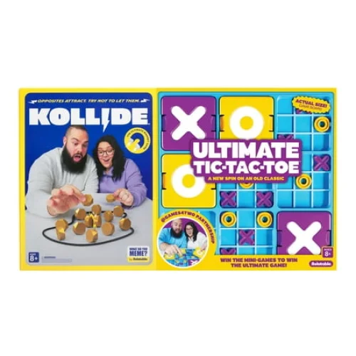 Ultimate Tic Tac Toe™ + Kollide by What Do You Meme? 2-Game Bundle for Kids, Families, and Game Nights, Ages 8+, Great Gift for The Holidays