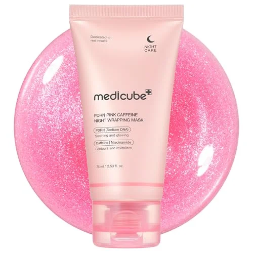 medicube PDRN Caffeine Overnight Wrapping Peel Off Facial Mask | Firming, Depuffing & Hydration | Salmon DNA + Caffeine + Collagen For Refined, Glass Skin & Face Contour Support | Korean Skin Care