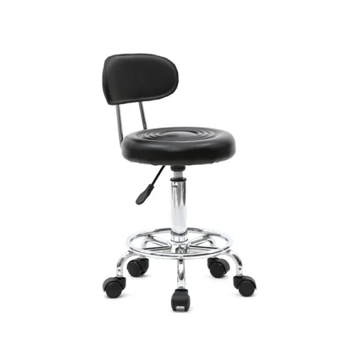 Adjustable Hydraulic Rolling Swivel Salon Stool Chair with Wheels and Backrest