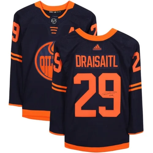 Leon Draisaitl Signed Autographed Hockey Jersey Edmonton Oilers Navy Fanatics