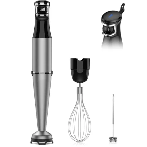 Immersion Blender Handheld 1100W 3-in-1 Corded Stick Hand Blender with Whisk and Milk Frother Attachments