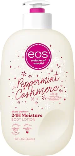 eos Shea Better Holiday Body Lotion, Peppermint Cashmere, Limited Edition Skin Care, 24-Hour Moisture, Body Lotion for Women, Vegan, 16 fl oz