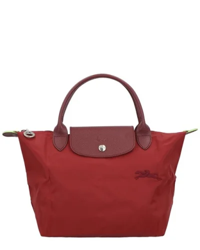 Longchamp Le Pliage Green Nylon Tote Women's Red