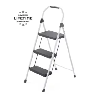 3-Step Compact Steel Step Stool with 225 lb. Load Capacity Type II Duty Rating (8ft. Reach Height)