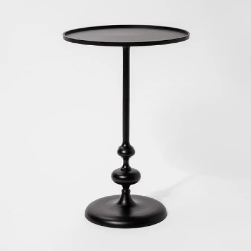 Londonberry Turned Metal Accent Table Large Black - Threshold™, Fully Assembled