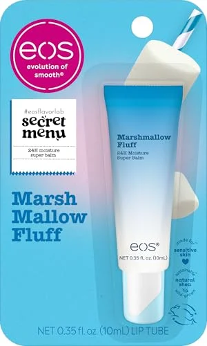 eos 24H Moisture Super Balm - Marshmallow Fluff, Lip Mask, Moisturizing Lip Treatment, 0.35 fl oz