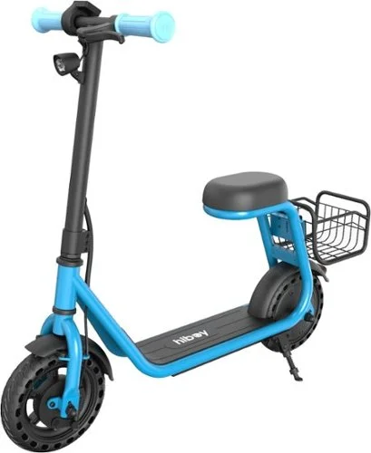 HiBoy U2 Lite Electric Scooter for Kids with Seat, Neon Lights, and 5 Mile Range - Blue
