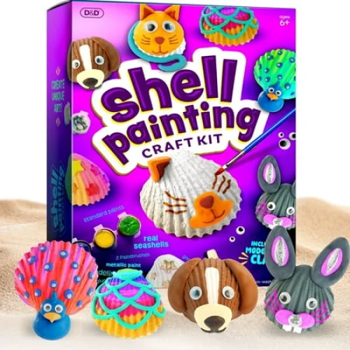 Sea Shell Painting Craft Kit for Kids - Boys & Girls Creative Craft Activities - Birthday Gifts for Kids Ages 6-12 Years Old