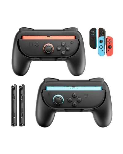 Controller Grip Compatible with Switch 2/Switch/Joy-Con 1&2, Ergonomic Grips Handle Kit with Adapters, Comfortable for Long-Time Gaming Accessories, Ideal Gifts for Family Kids Adults