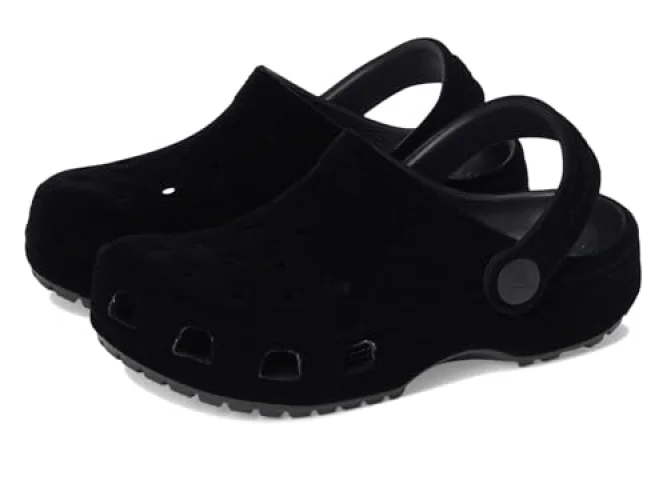 Crocs, Unisex, Classic Clogs (Little Kid/Big Kid), Black Velvet, 5, Medium