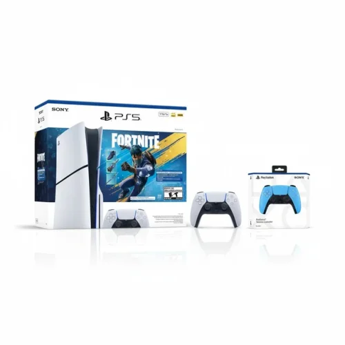 PS5 Slim 1TB Fortnite Bundle + PS5 DualSense Starlight Blue Controller