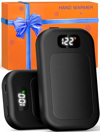 2 Pack AI Hand Warmers Rechargeable, 3 Heat Levels, Real-Time Temp & Battery Display, Fast Heating