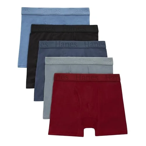 5-Pack Hanes Ultimate Boys' Originals SuperSoft Boxer Brief Underwear Assorted