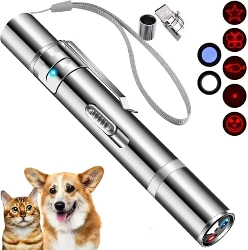 JANHER Laser Pointer Cat Toys, Dog Laser Toy, USB Recharge, 3 Modes, Interactive Training Chaser Toy