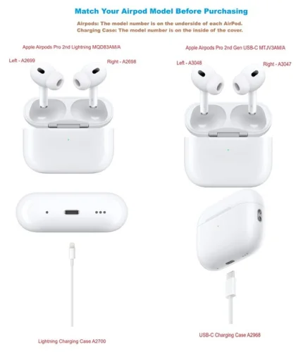 Apple AirPods Pro 2nd Gen - Right, Left or Charging Case - For Replacement ONLY