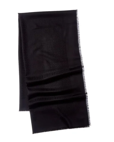 Givenchy 4G Square Large Wool & Silk-Blend Scarf Women's Black